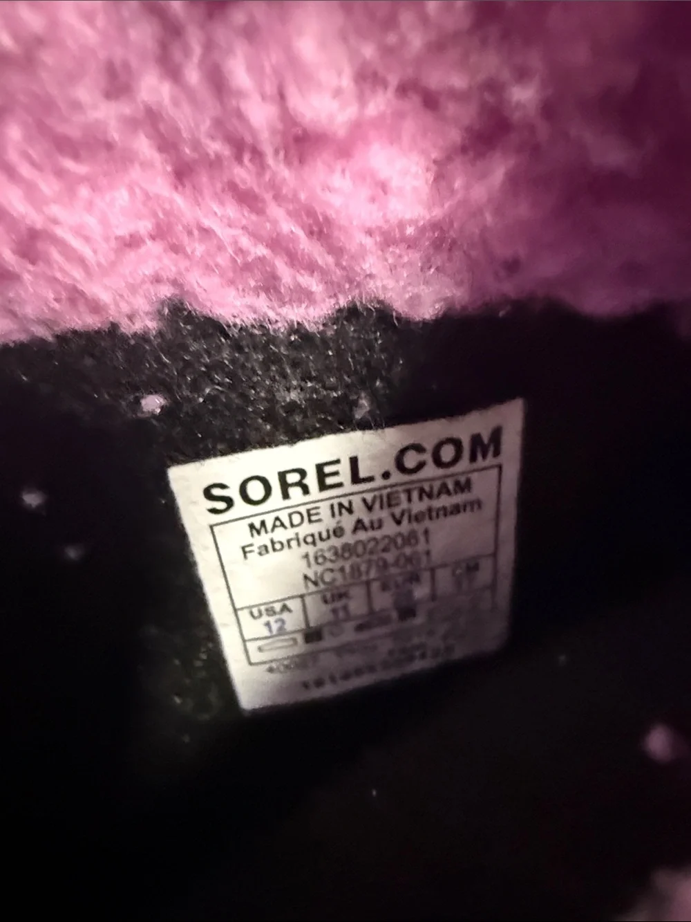 Sorel Kids Gray and Pink Fuzzy Cuff Snow Boot